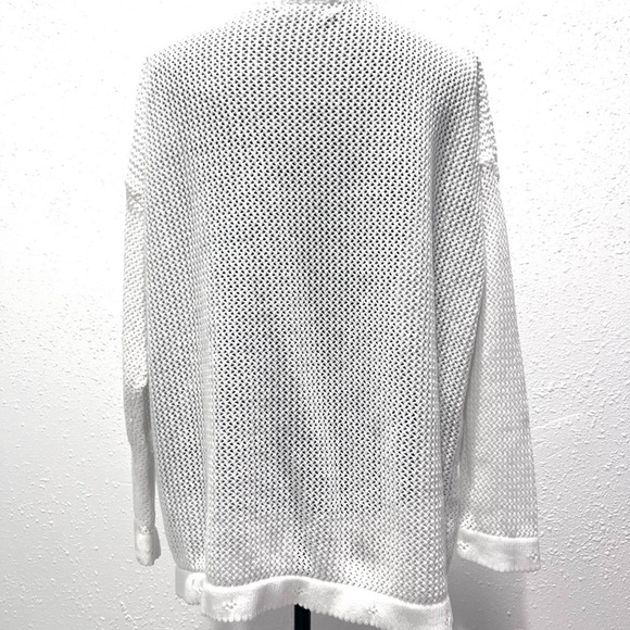 Express Tricot vintage white Floral Cardigan Sweater L - Picture 11 of 11